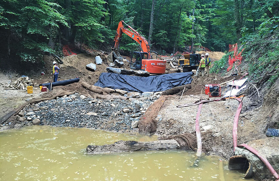Stream in Alger Park, DC, during restoration